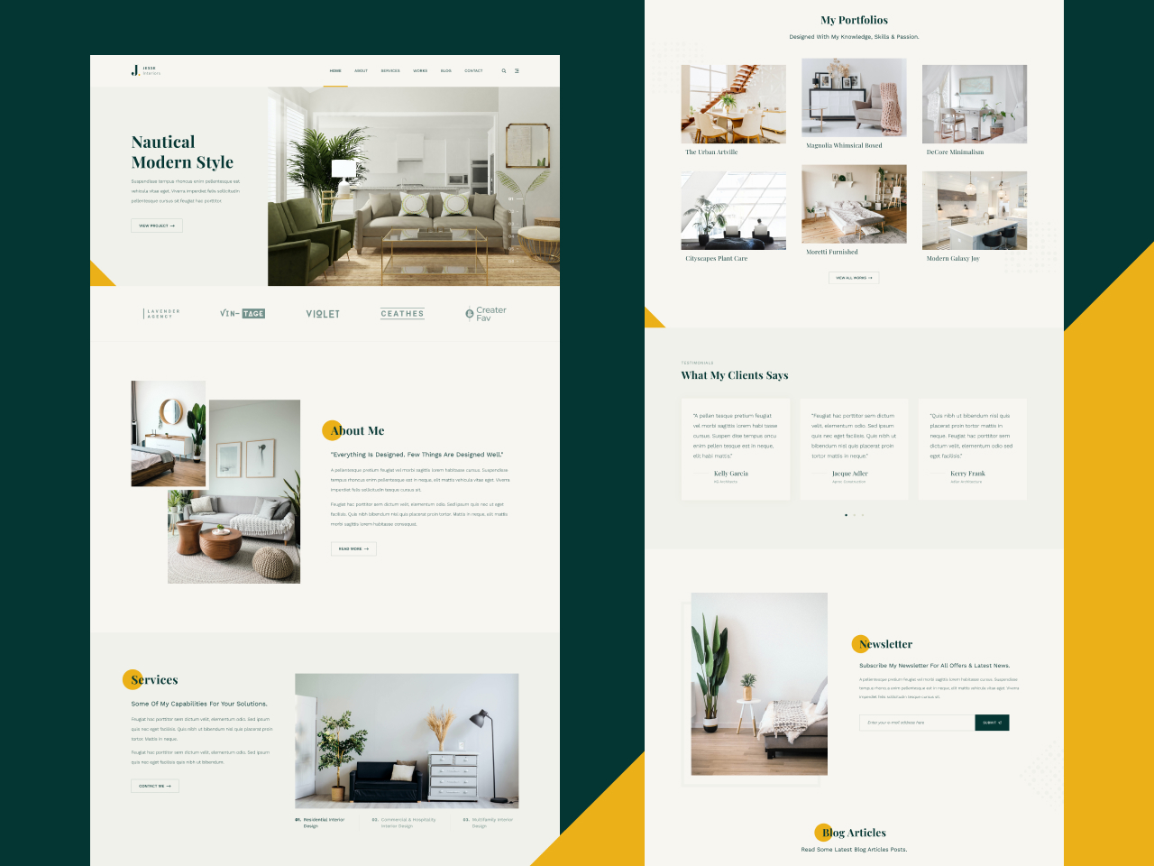 Jesse – Free Interior Designer Portfolio HTML Website Template