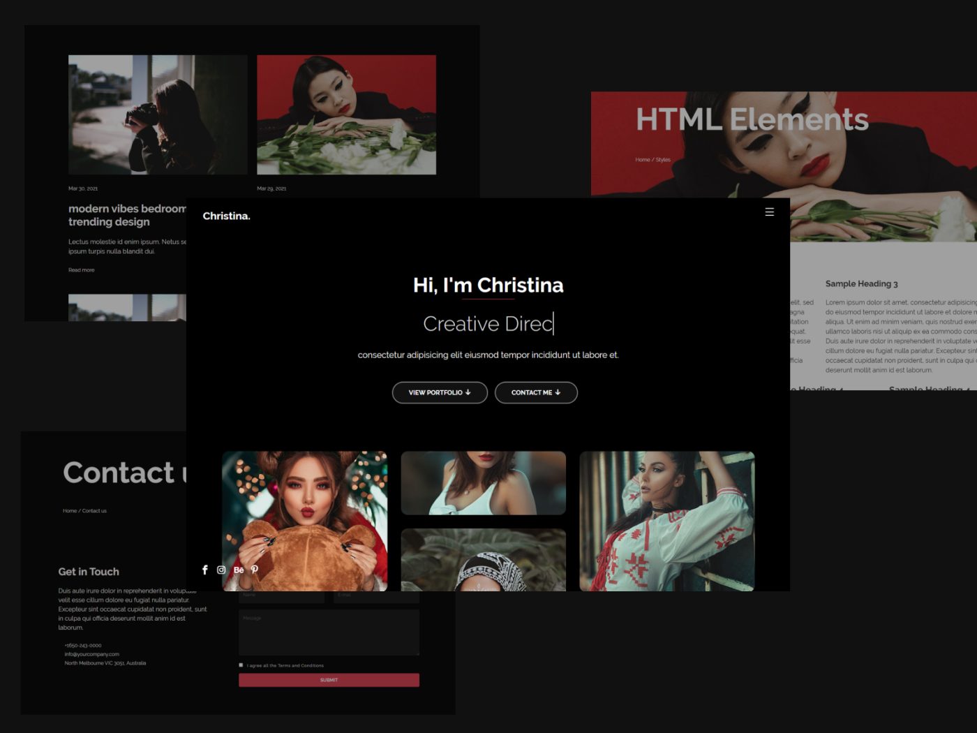 Christina – Creative Portfolio HTML CSS Template for Photographers