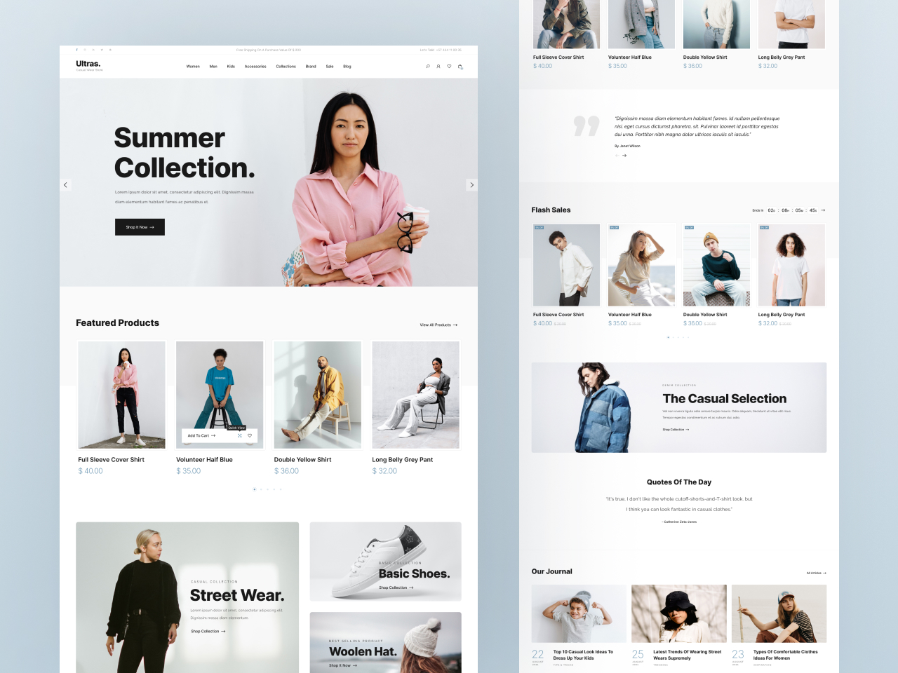 Ultras – Free Clothing Store eCommerce Store HTML Website Template