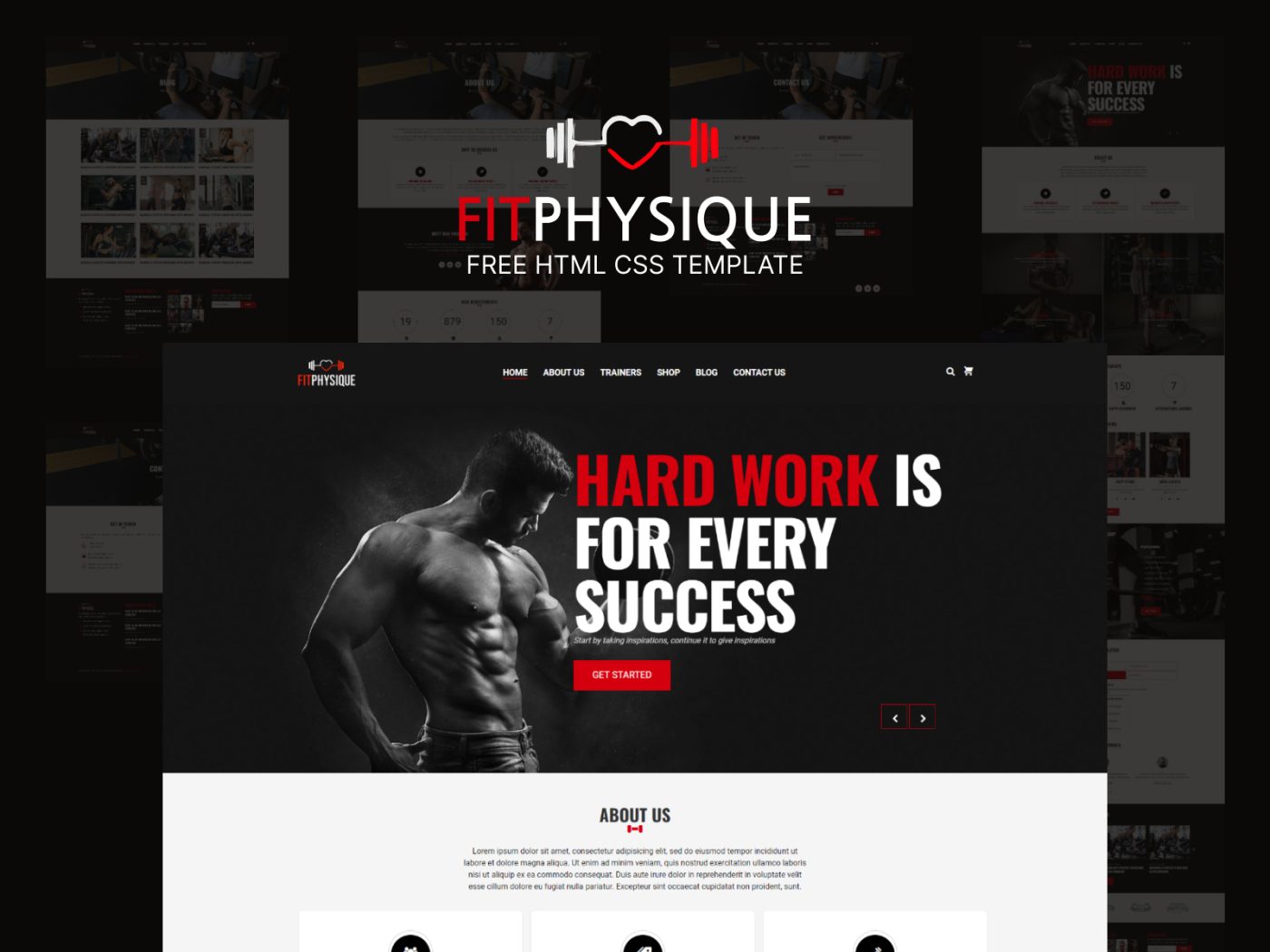 FitPhysique – Free Responsive Fitness/Gym HTML CSS Template