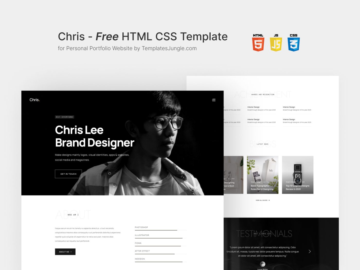 Chris – Free Creative Portfolio HTML CSS Template
