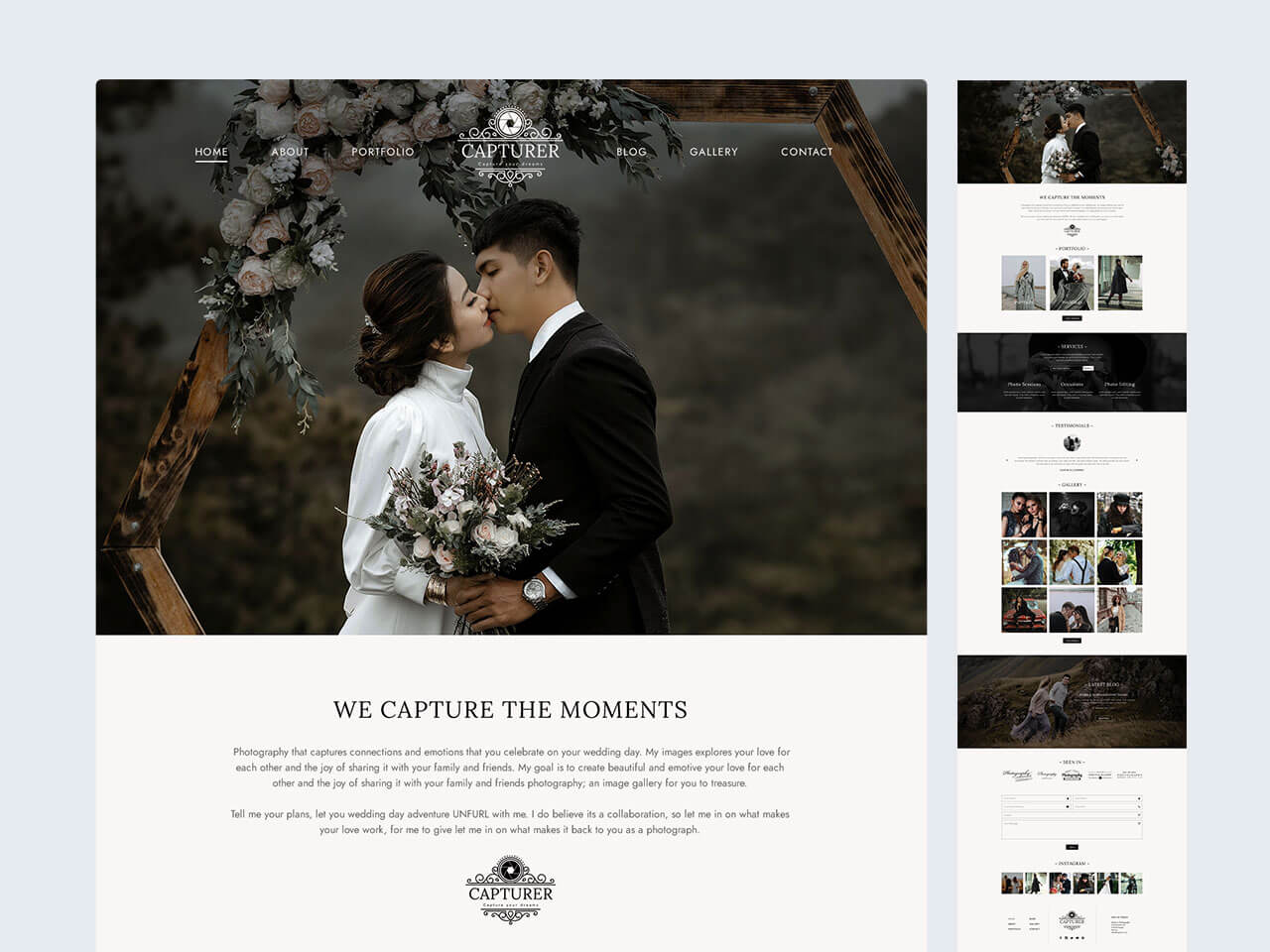 Capturer – Free Photography One Page Website Template