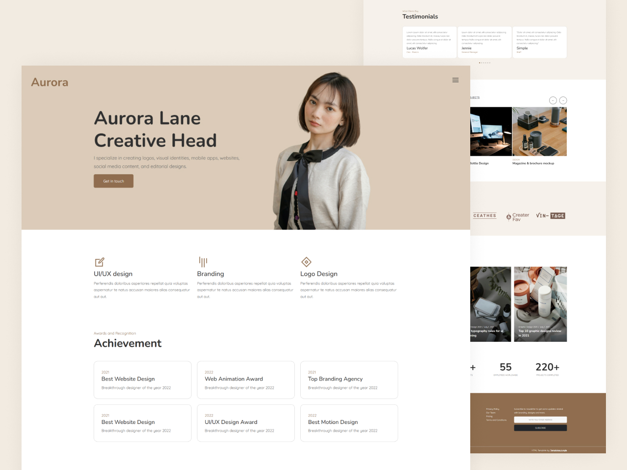 Aurora – Portfolio Bootstrap5 HTML/CSS Website Template