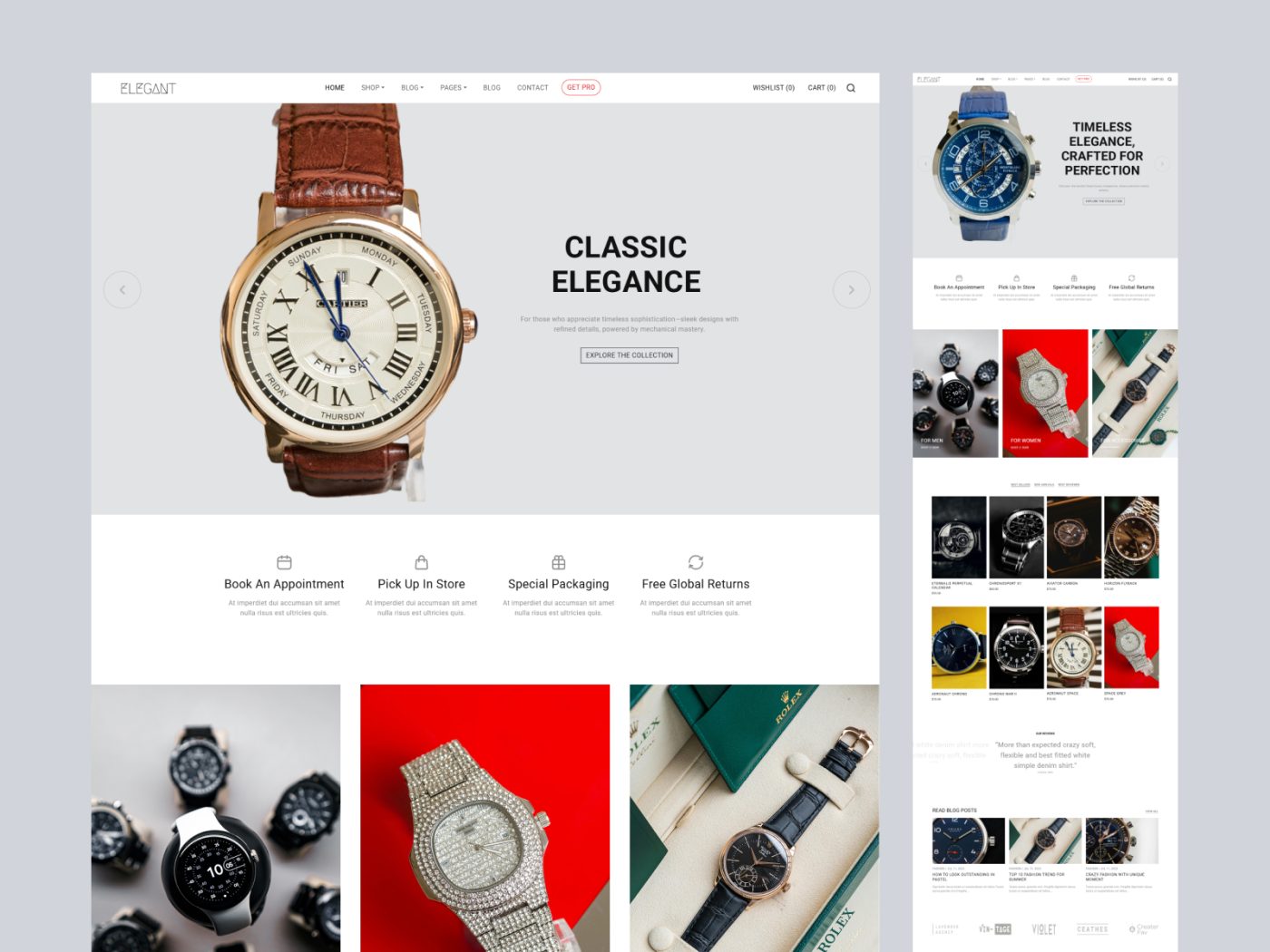 Elegant Watch Store HTML/CSS Template – Responsive Bootstrap 5 Design