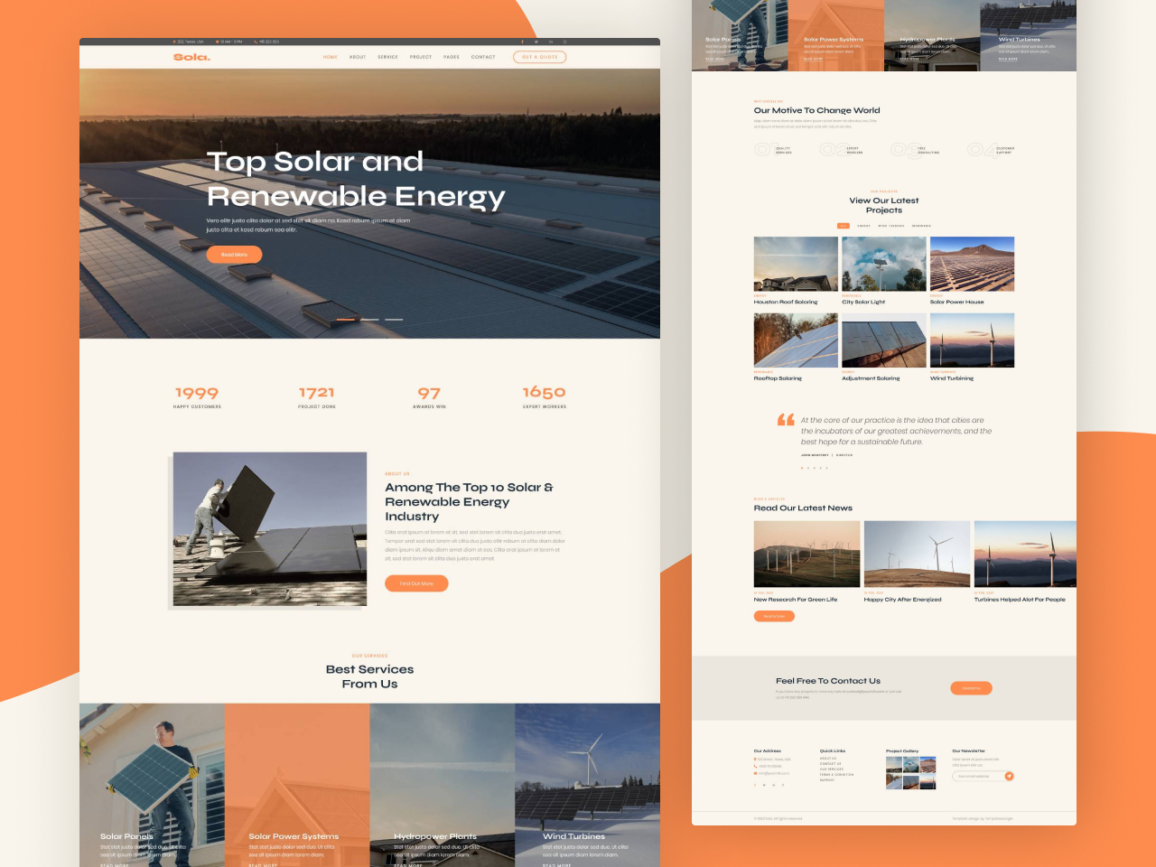 Sola – Solar Energy Bootstrap 5 HTML Website Template