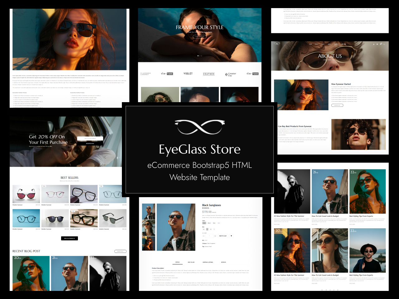 Eyewear – Eyeglass Store eCommerce Bootstrap5 HTML Website Template