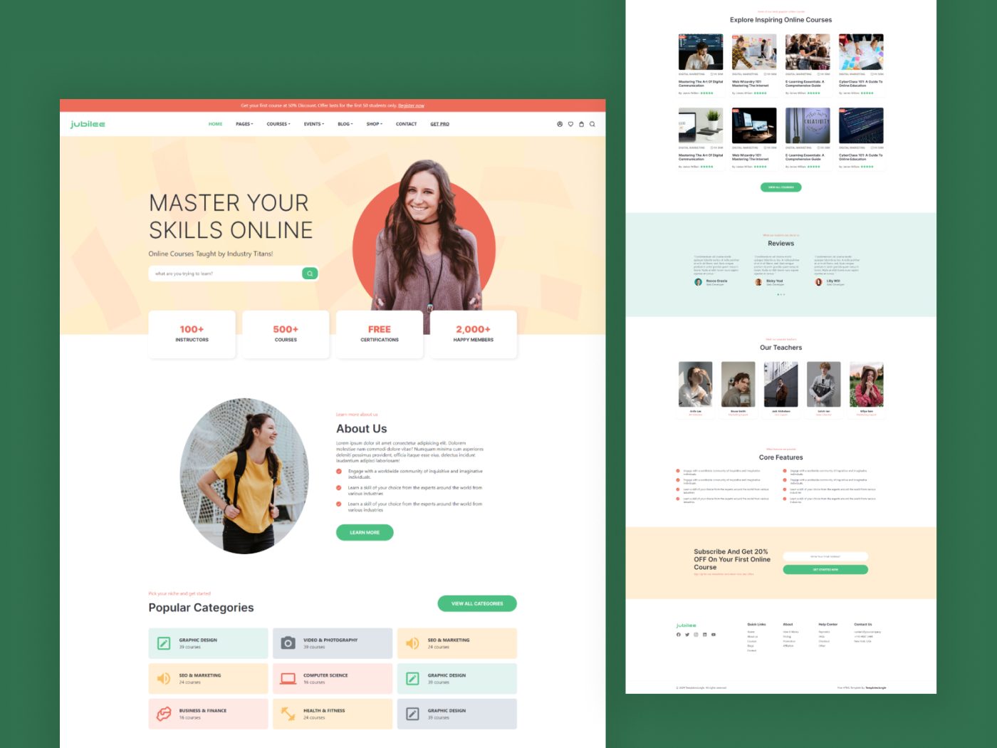 Jubilee – Free Bootstrap 5 HTML Website Template for Online Course