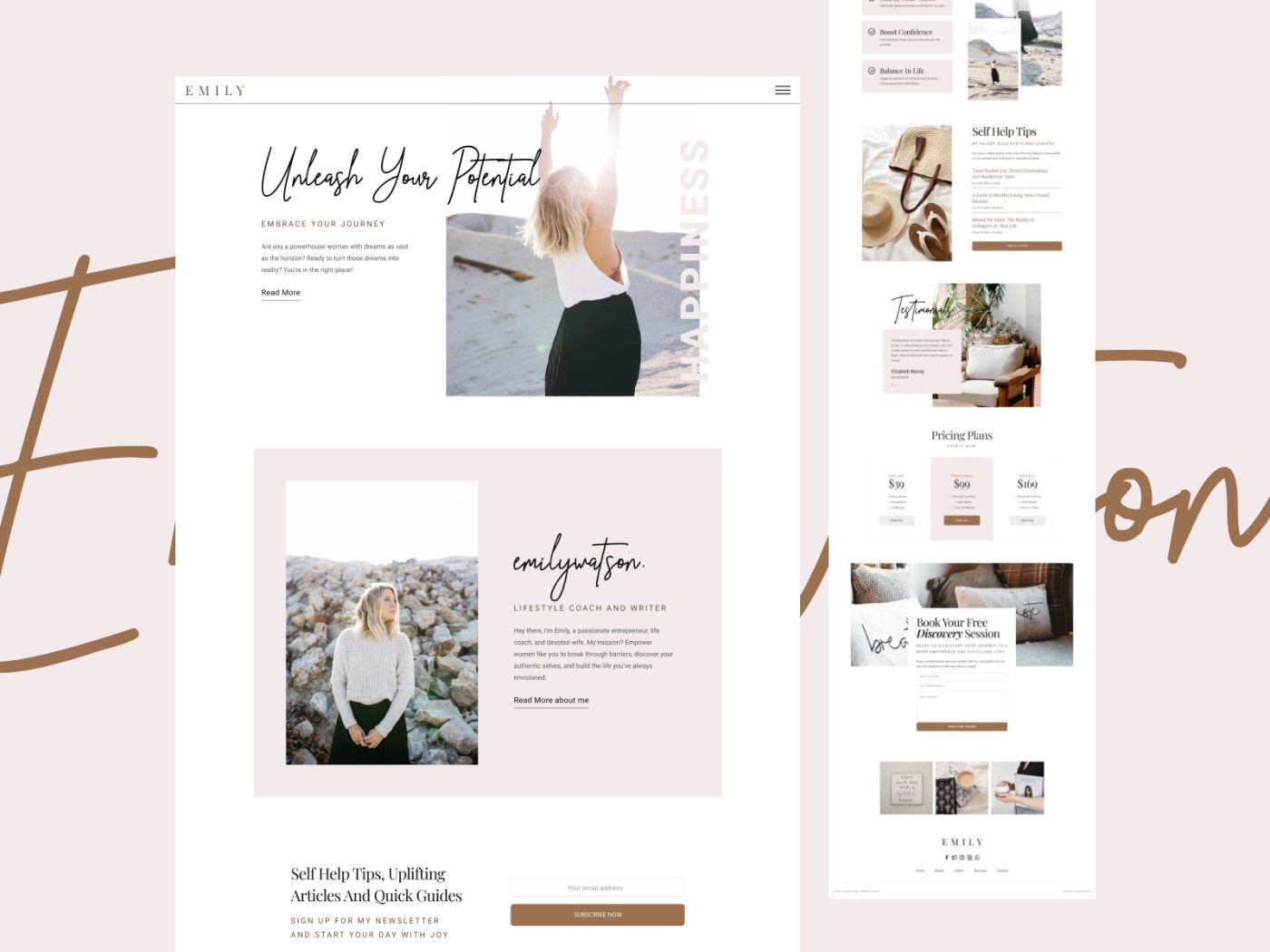 Emily – Free Life Coach and Writer Bootstrap 5 HTML Website Template