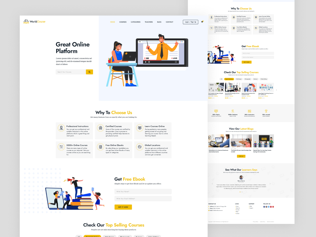 Worldcourse – Free Online Course Bootstrap 5 HTML Website Template