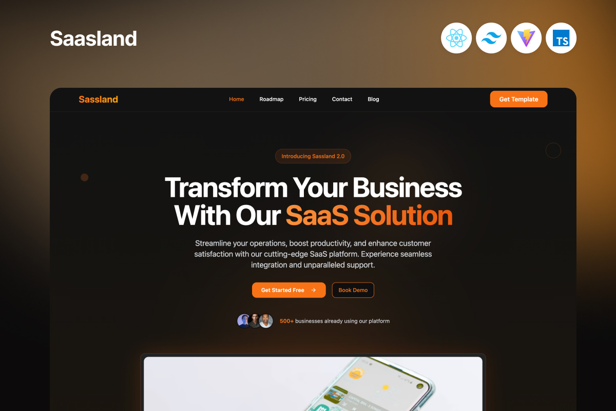 Saasland – SaaS Startup React JS Template