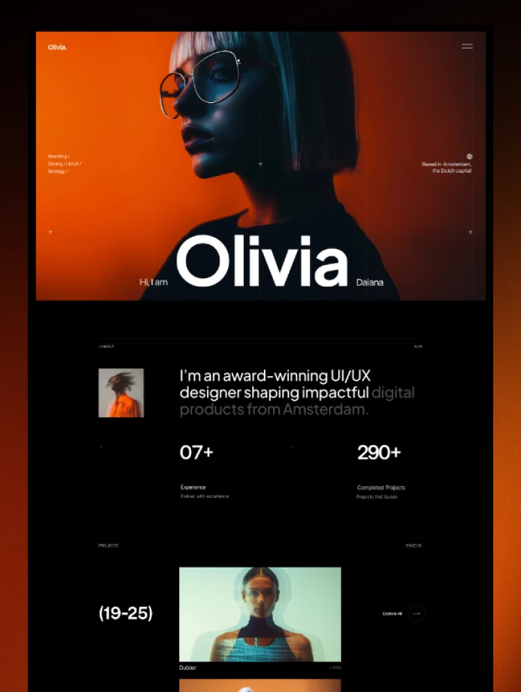 Olivia12 – Webflow無料テンプレート