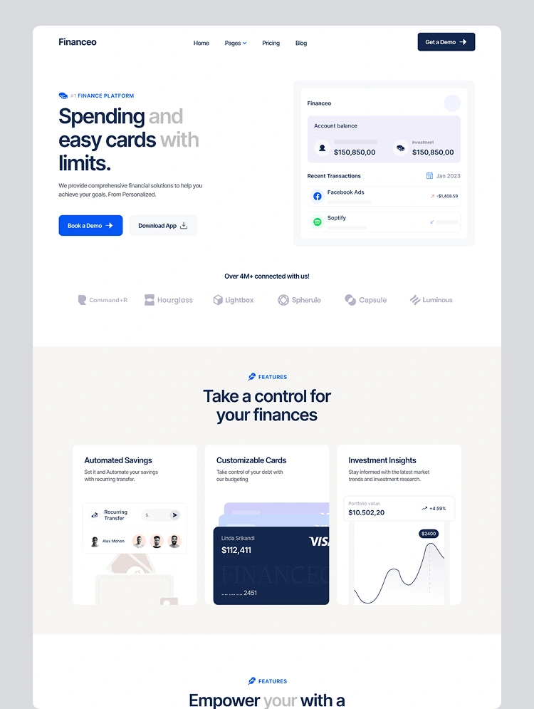 Finexo – Webflow無料テンプレート