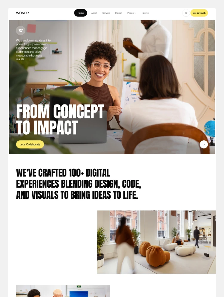 Wondr – Webflow無料テンプレート