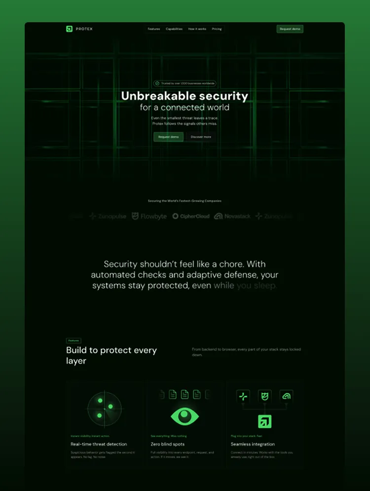 Protex – Webflow無料テンプレート