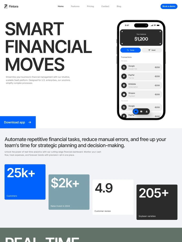 Fintora – Webflow無料テンプレート