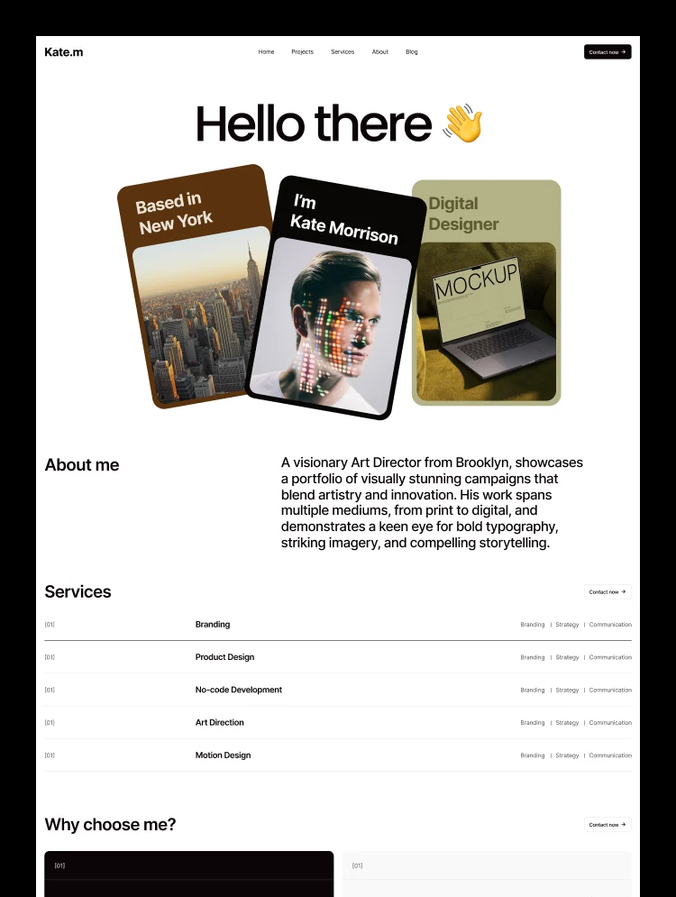Kate.m – Webflow無料テンプレート