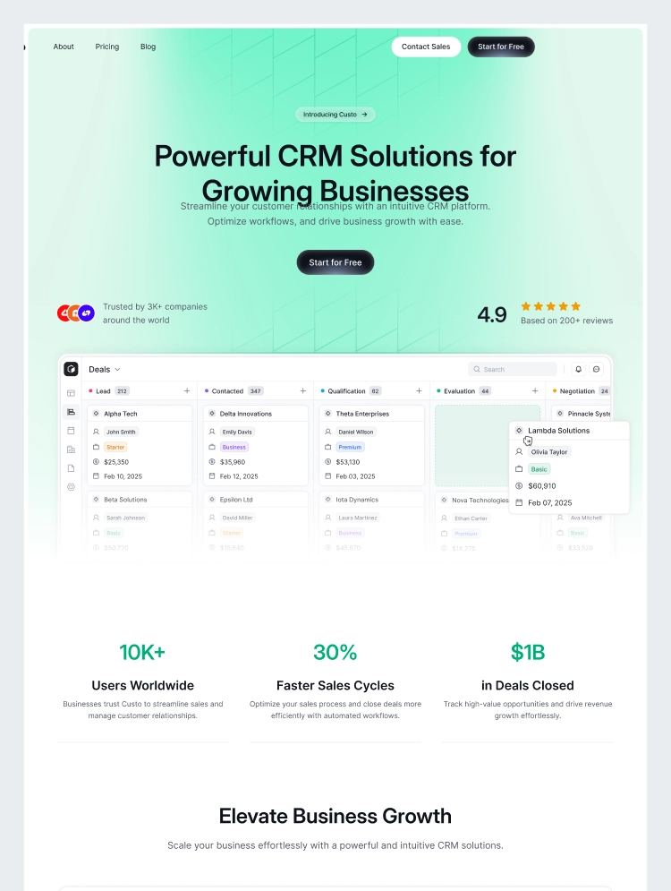 Custos – Webflow無料テンプレート