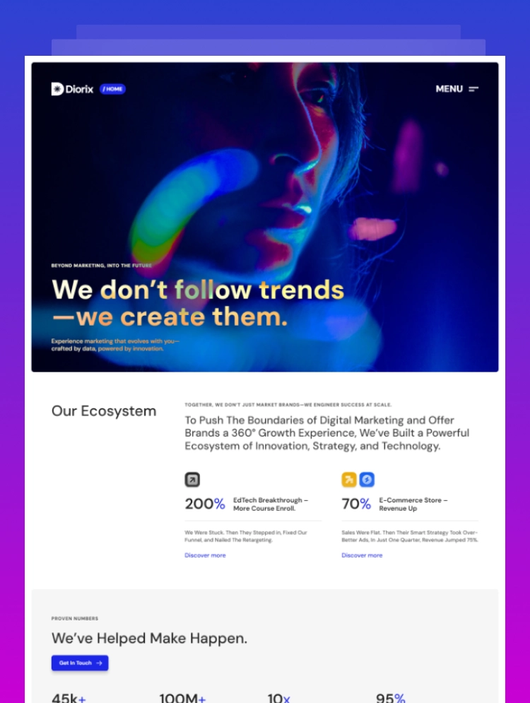 Diorix – Webflow無料テンプレート