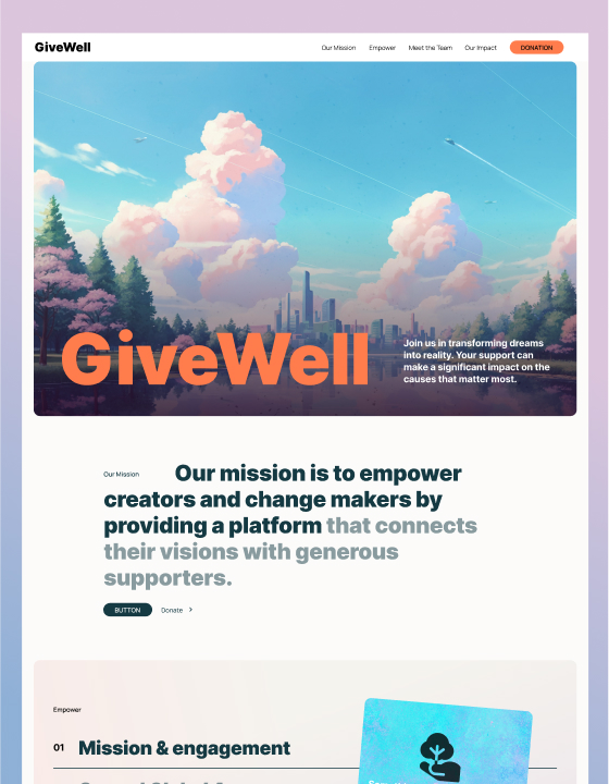 GSAP x GiveWell – Webflow無料テンプレート