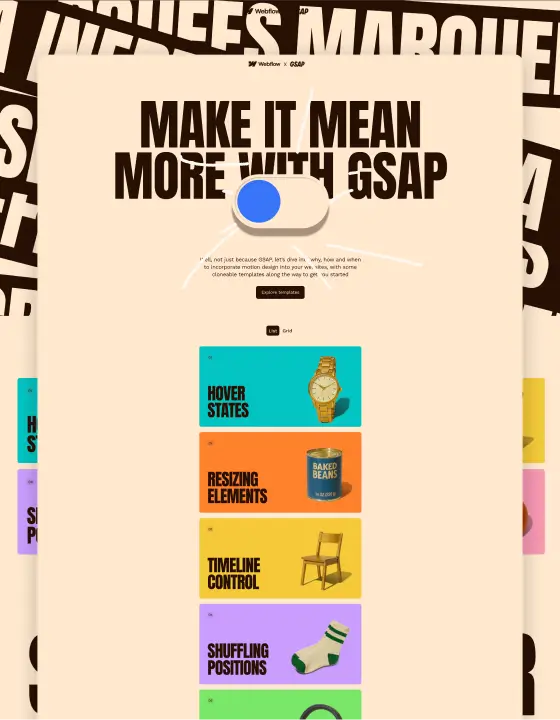 Learn GSAP – Webflow無料テンプレート