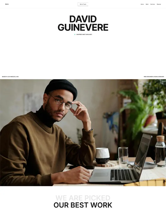 Maya Folio – Webflow無料テンプレート