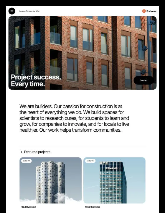 Fortress – Webflow無料テンプレート