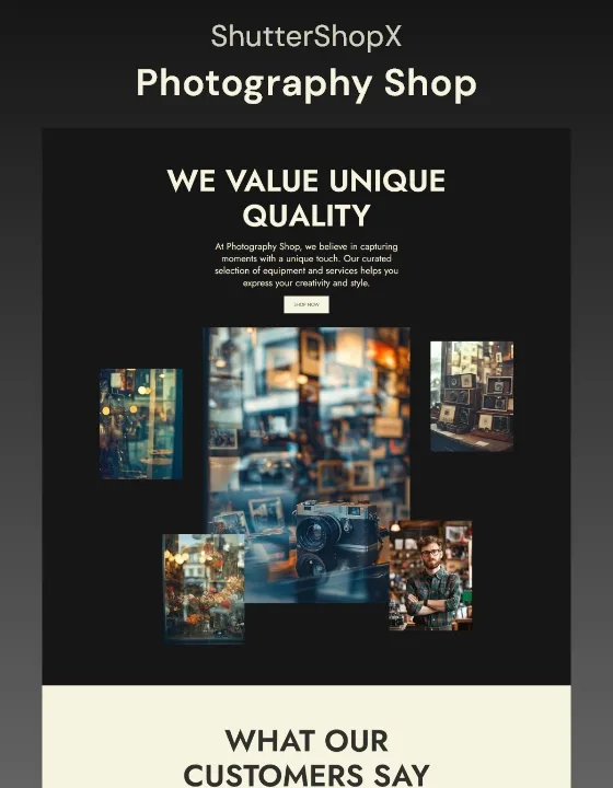 ShutterShopX – Webflow無料テンプレート
