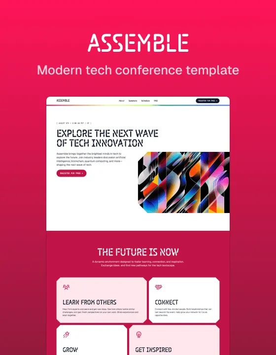 Assemble – Webflow無料テンプレート