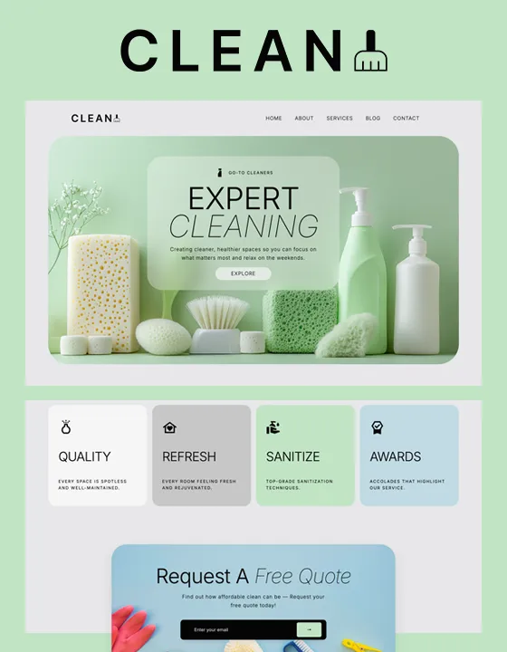 Cleaners – Webflow無料テンプレート