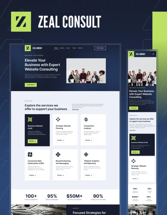 Zeal Consult – Webflow無料テンプレート