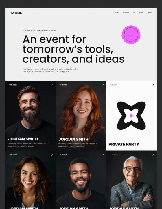 Evento X – Webflow無料テンプレート