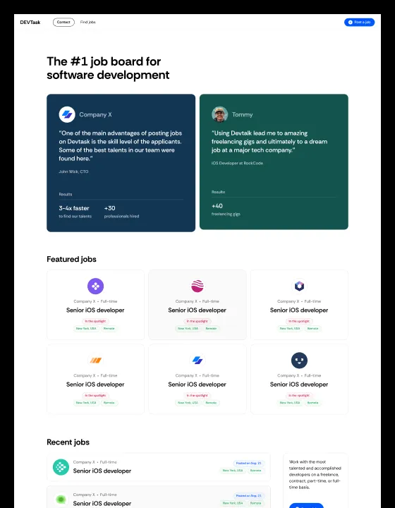DEVTask – Webflow無料テンプレート