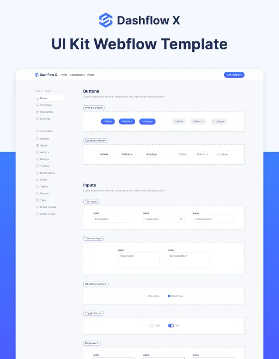 Dashflow X – Webflow無料テンプレート