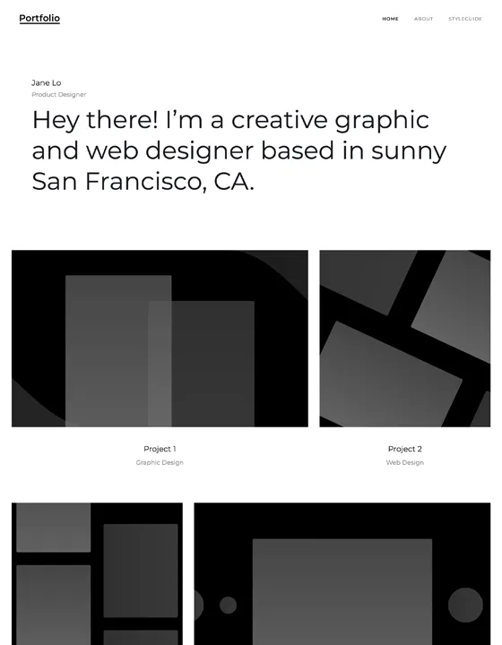 Portfolio Starter – Webflow無料テンプレート