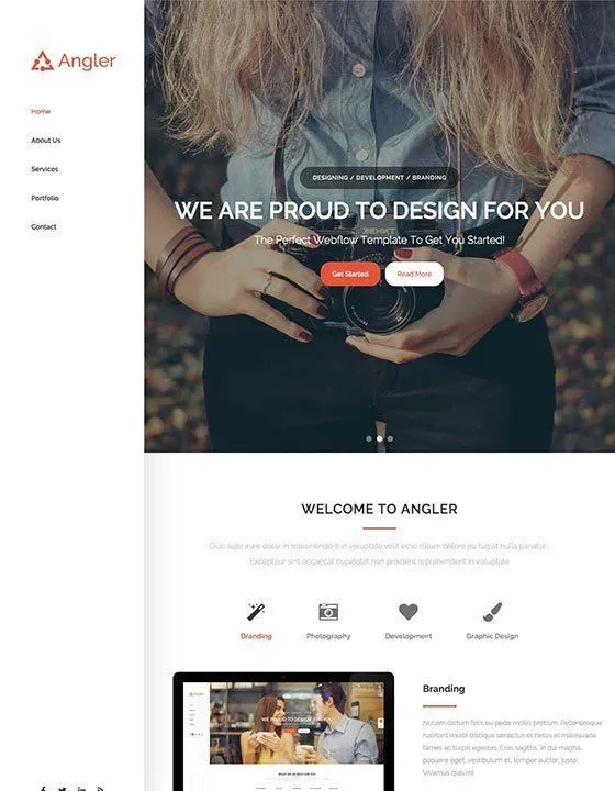 Angler – Webflow無料テンプレート