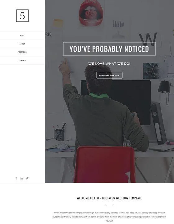 Five – Webflow無料テンプレート