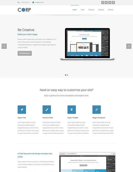 Corp – Webflow無料テンプレート