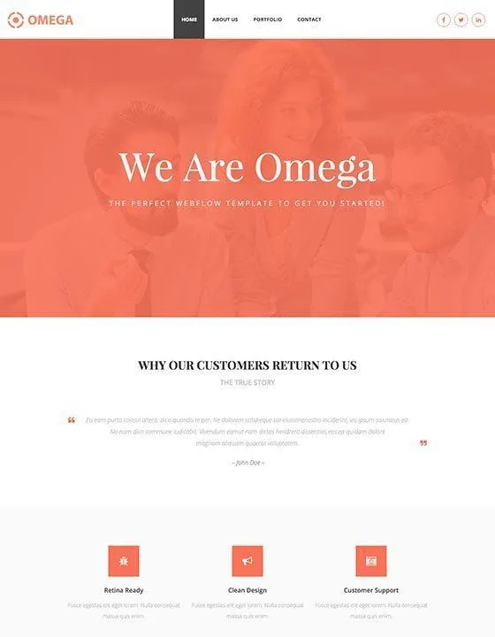 Omega – Webflow無料テンプレート