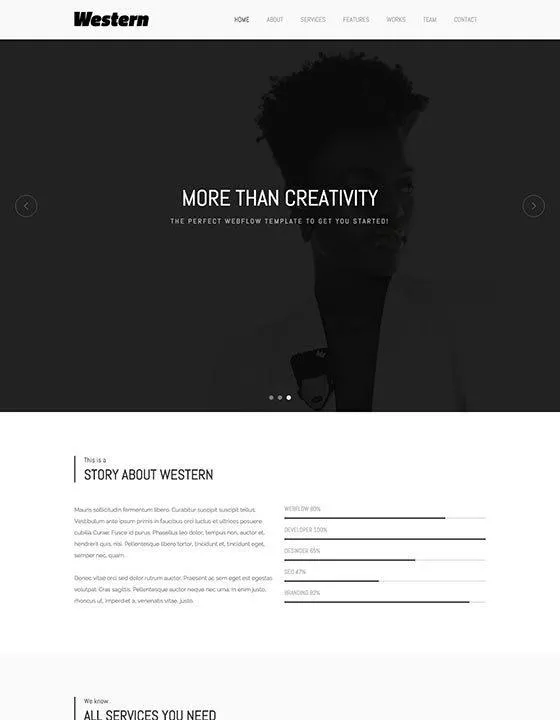 Western – Webflow無料テンプレート