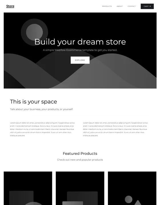 Store Starter – Webflow無料テンプレート