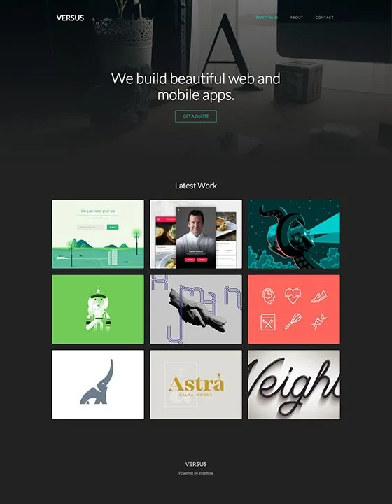 Versus – Webflow無料テンプレート