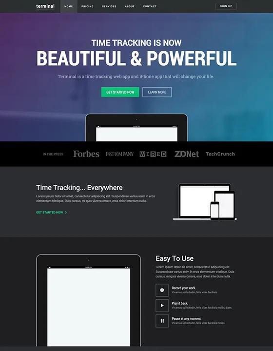 Terminal – Webflow無料テンプレート