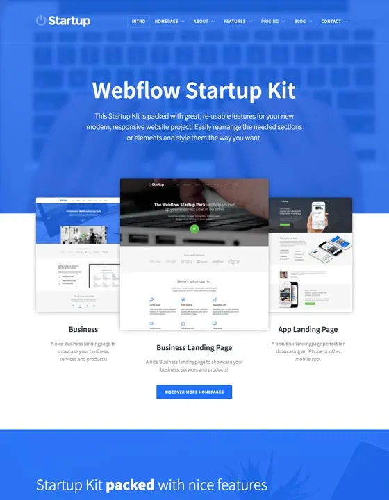 Startup – Webflow無料テンプレート