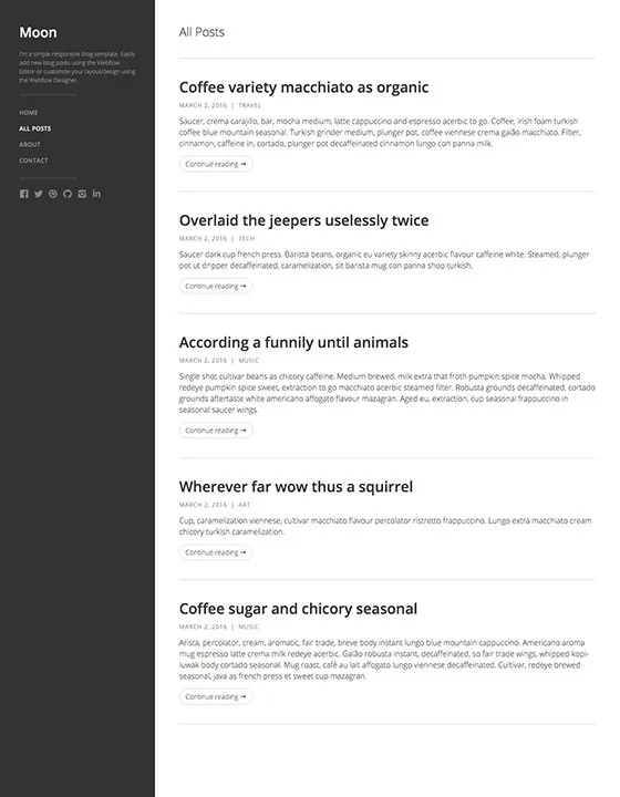 Moon – Webflow無料テンプレート