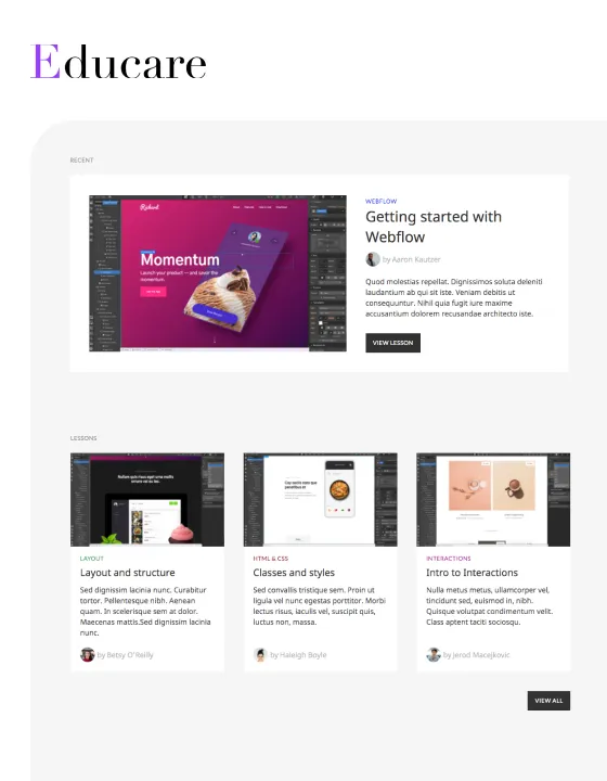 Educare – Webflow無料テンプレート