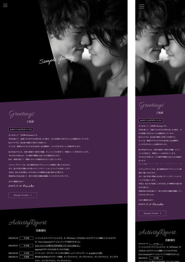 アーティスト・ギャラリーサイト向け tp_gallery2_black_purple